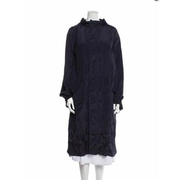 Helmut Lang Parachute Bondage Parka Jacket Navy Techwear Viscose Nylon Rare Sz L